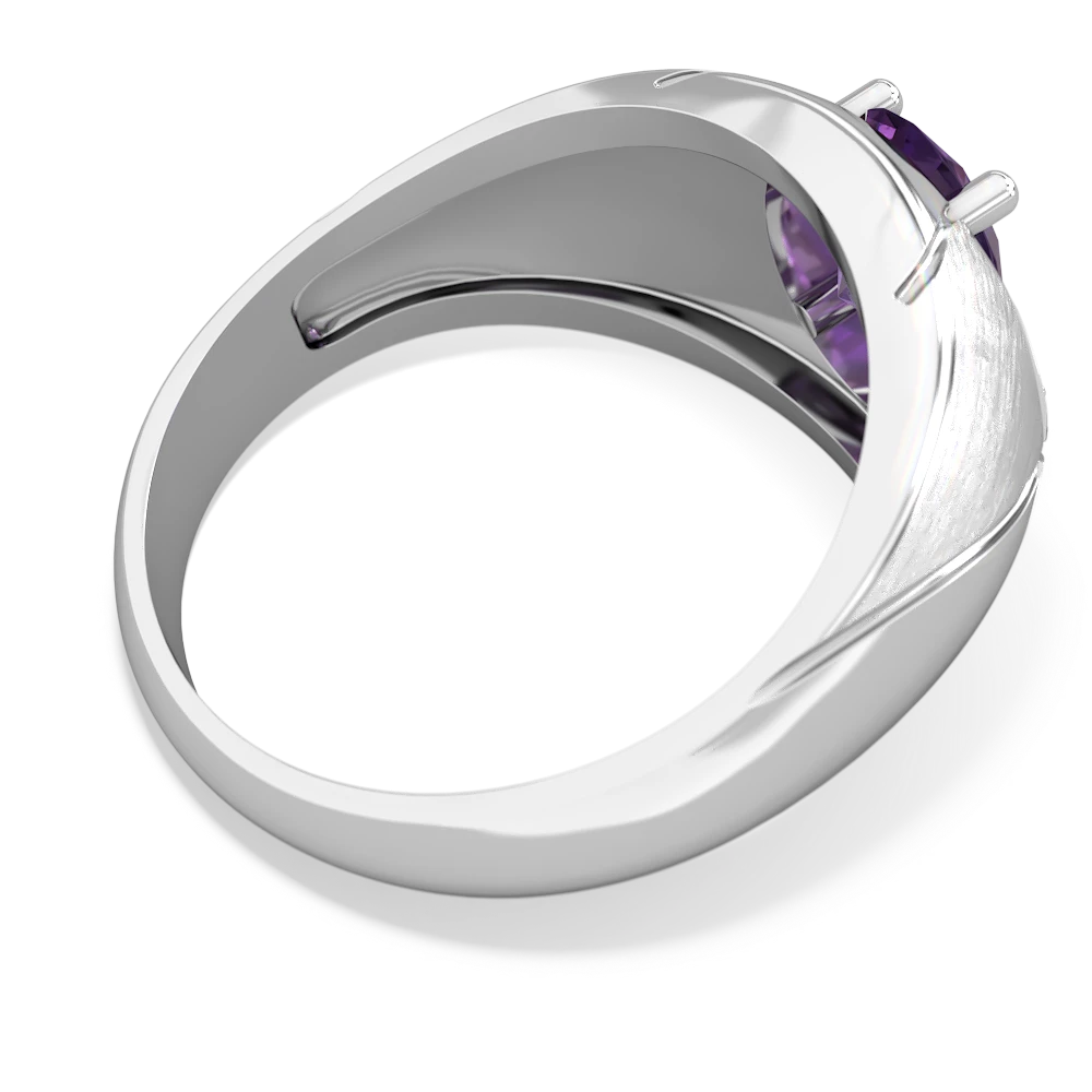 Amethyst Men's Crossroads 14K White Gold ring R0361