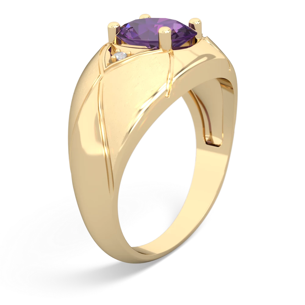 Amethyst Men's Crossroads 14K Yellow Gold ring R0361