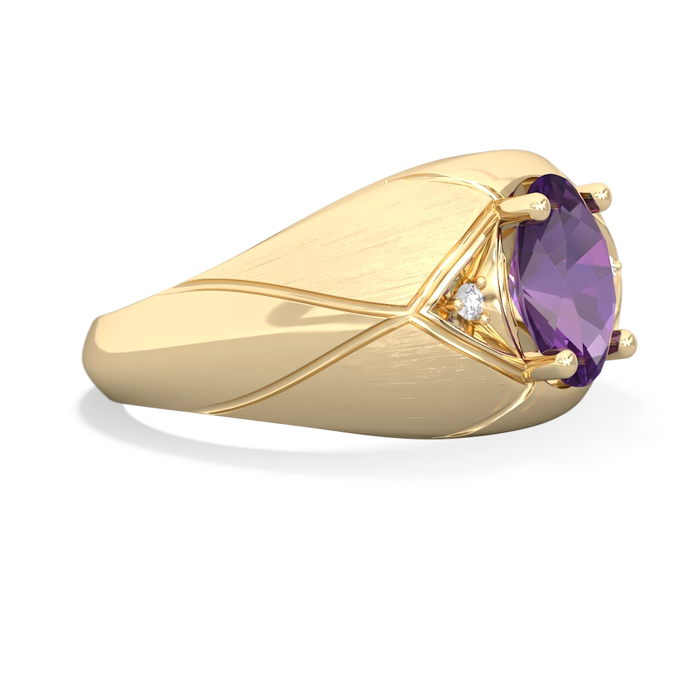 Amethyst Men's Crossroads 14K Yellow Gold ring R0361