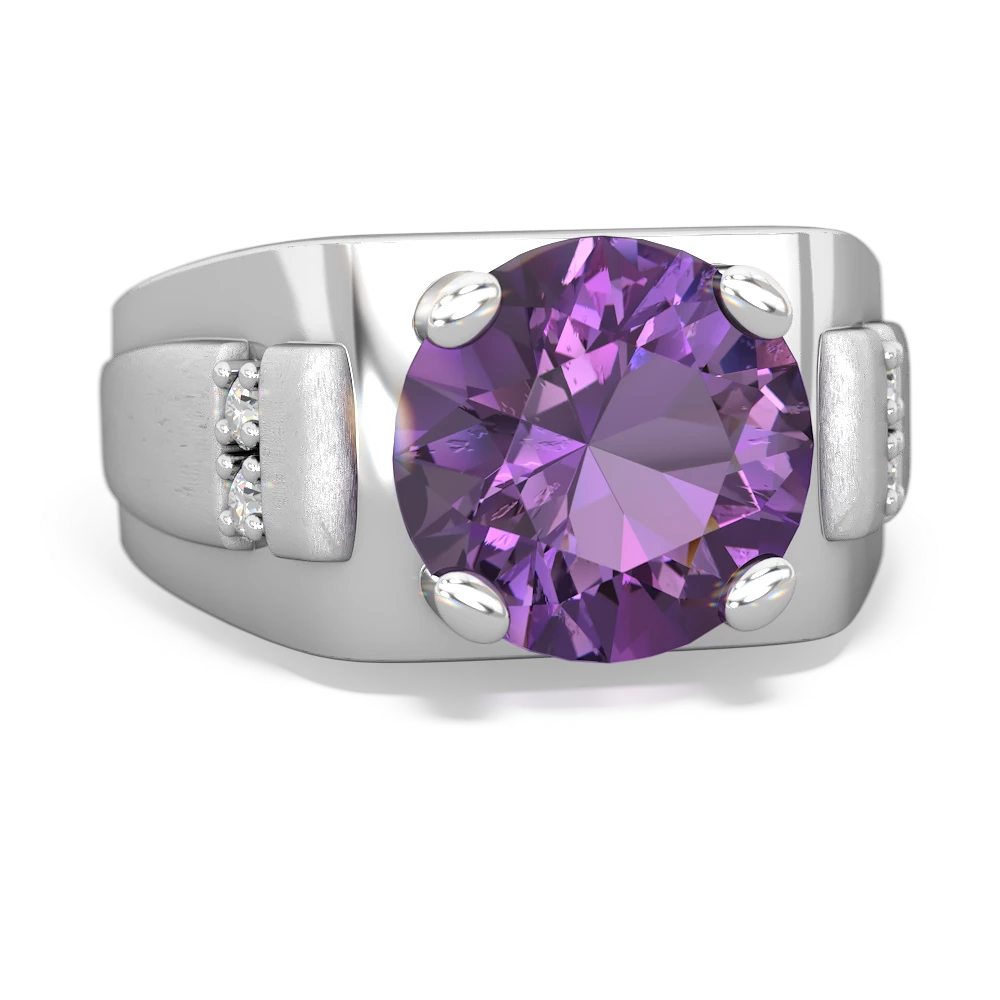 Buy Dark Purple Amethyst Round Ring February Birthstone Ring Purple  Gemstone Silver Ring Simple Silver Ring Faceted Purple Solitaire Ring  Online in India - Etsy
