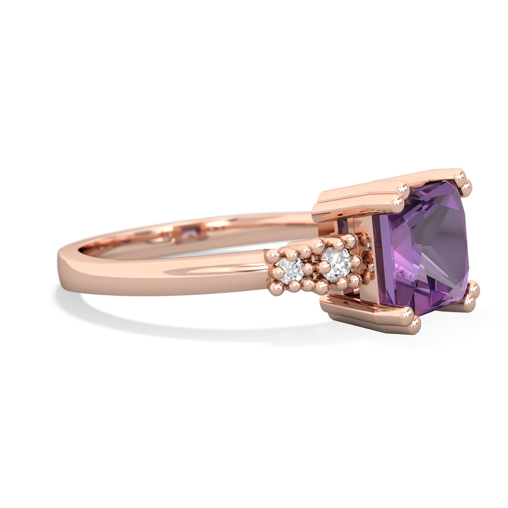 Amethyst Art Deco Princess 14K Rose Gold ring R2014