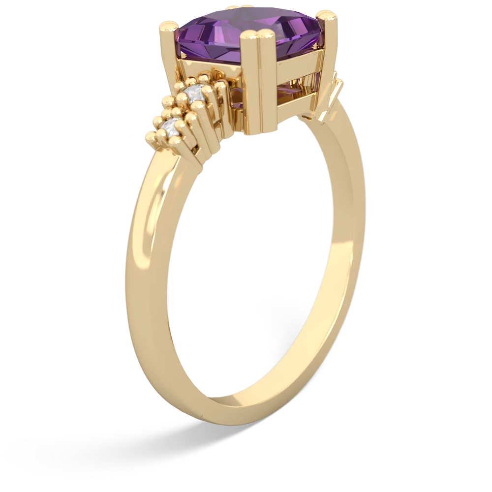 Amethyst Art Deco Princess 14K Yellow Gold ring R2014