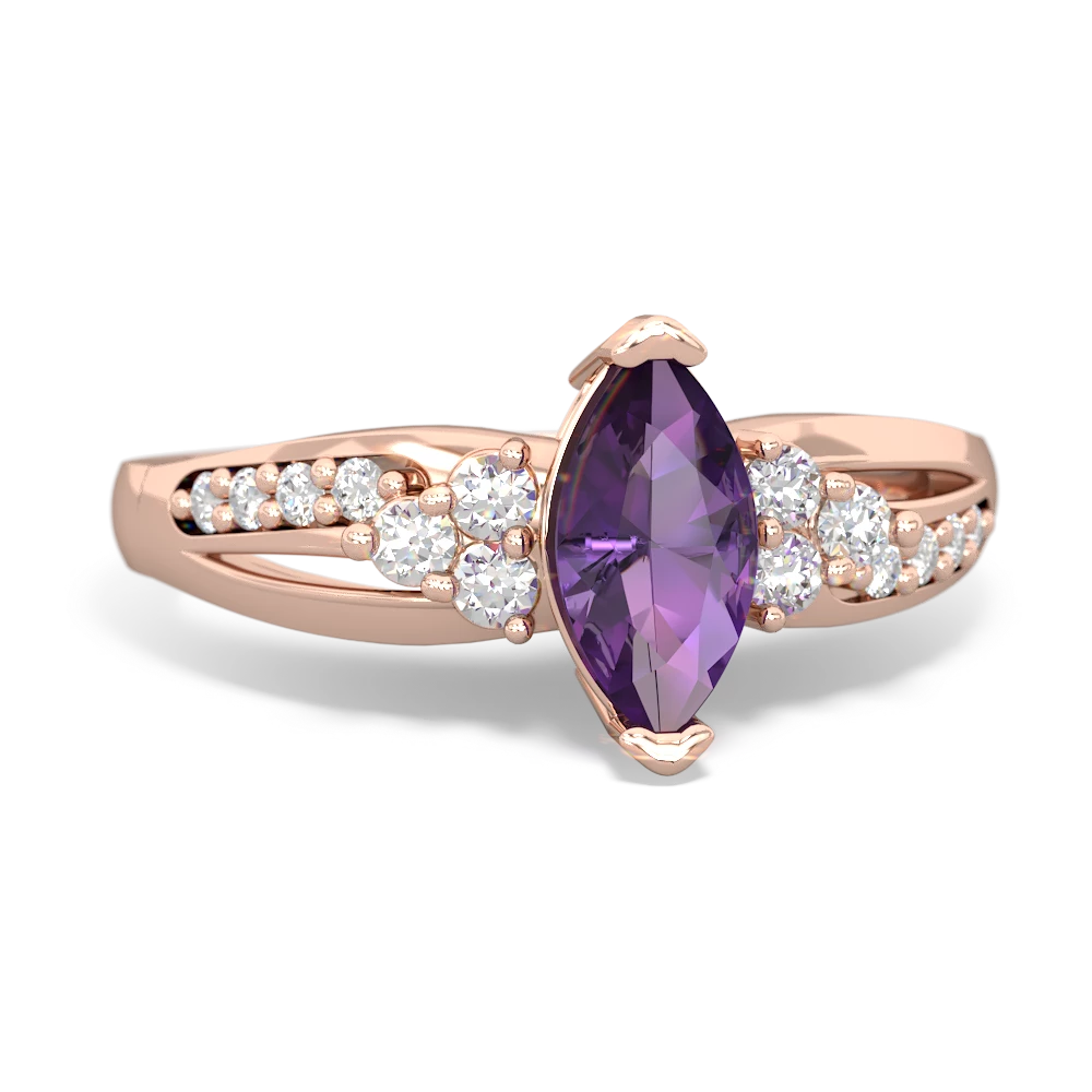 Amethyst Royal Marquise 14K Rose Gold ring R2343