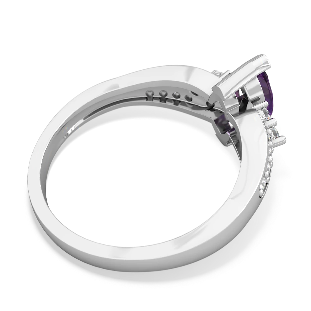 Amethyst Royal Marquise 14K White Gold ring R2343