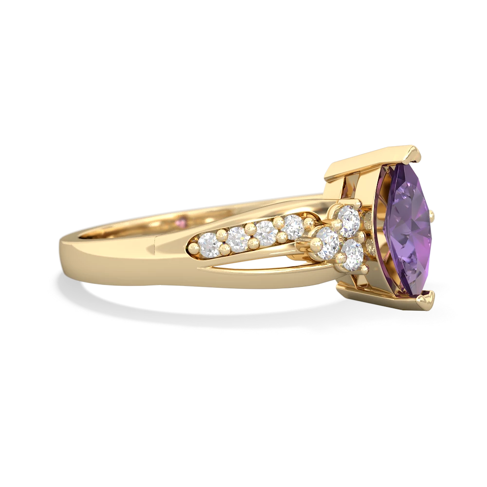 Amethyst Royal Marquise 14K Yellow Gold ring R2343