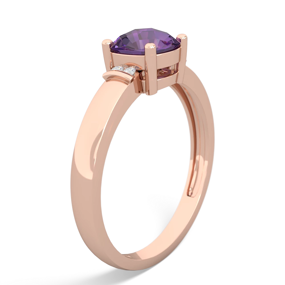 Amethyst Simply Elegant Cushion 14K Rose Gold ring R2489