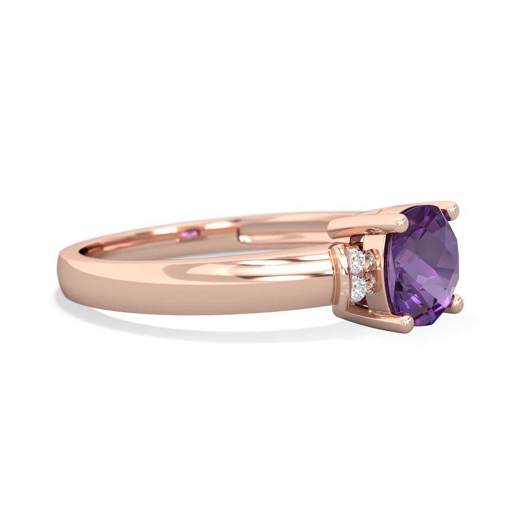 Amethyst Simply Elegant Cushion 14K Rose Gold ring R2489