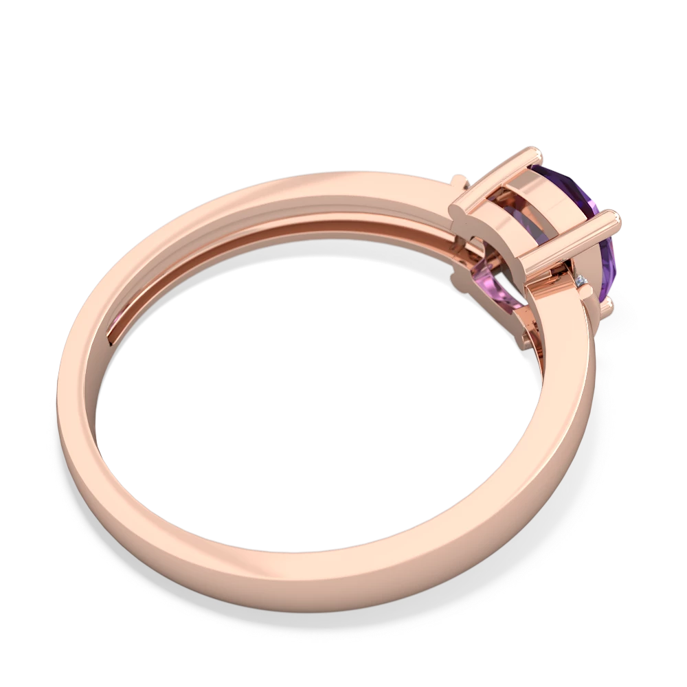 Amethyst Simply Elegant Cushion 14K Rose Gold ring R2489