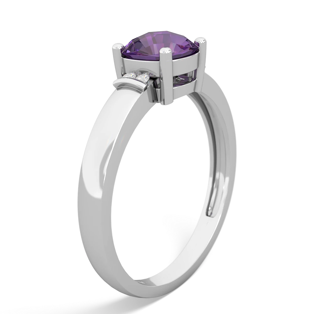 Amethyst Simply Elegant Cushion 14K White Gold ring R2489