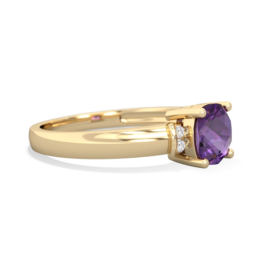 Amethyst Simply Elegant Cushion 14K Yellow Gold ring R2489