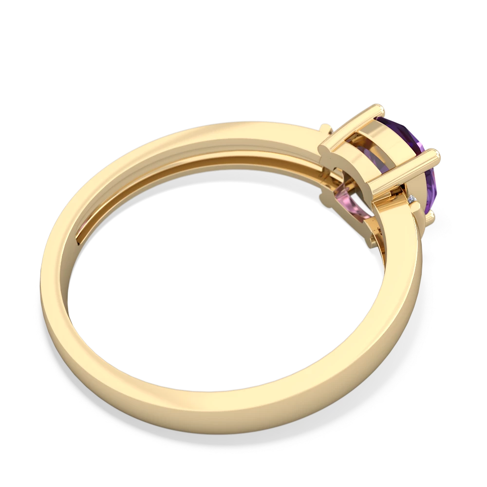 Amethyst Simply Elegant Cushion 14K Yellow Gold ring R2489