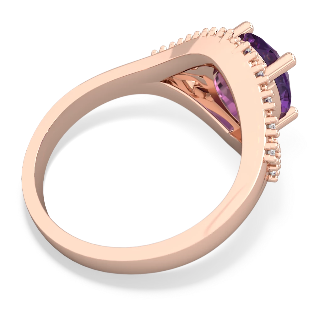 Amethyst Antique Style Cocktail 14K Rose Gold ring R2564