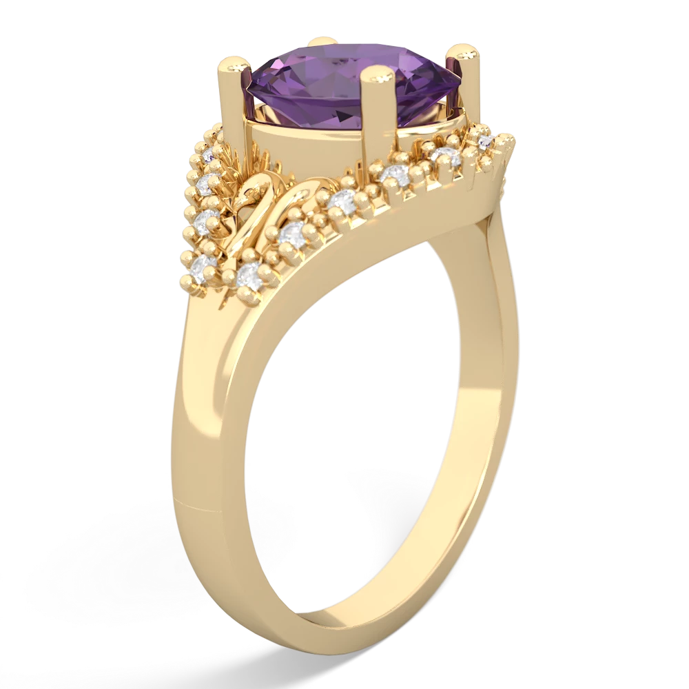 Amethyst Antique Style Cocktail 14K Yellow Gold ring R2564