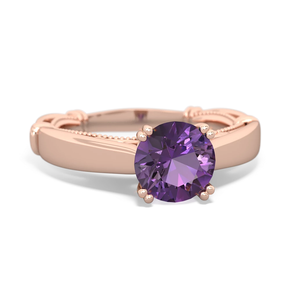 Amethyst Renaissance 14K Rose Gold ring R27806RD