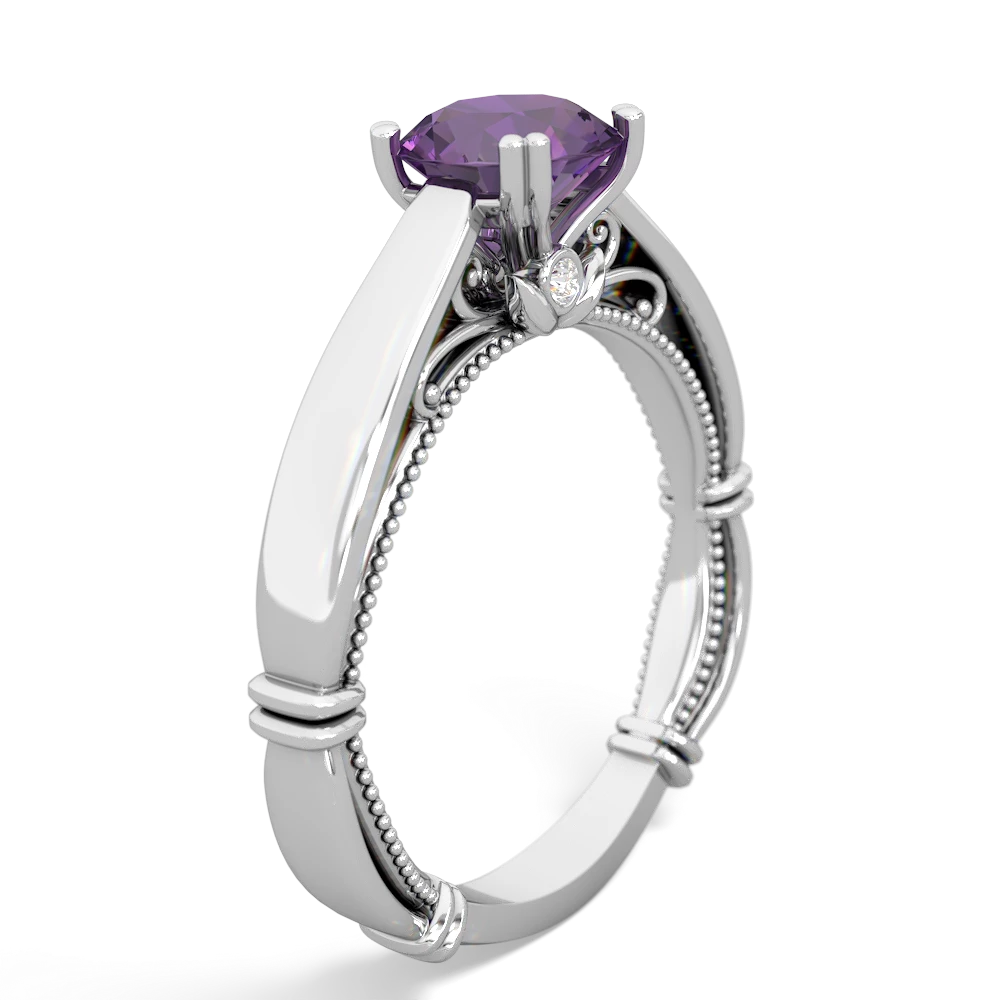 Amethyst Renaissance 14K White Gold ring R27806RD