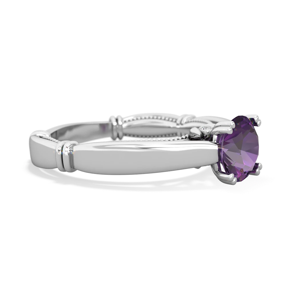 Amethyst Renaissance 14K White Gold ring R27806RD