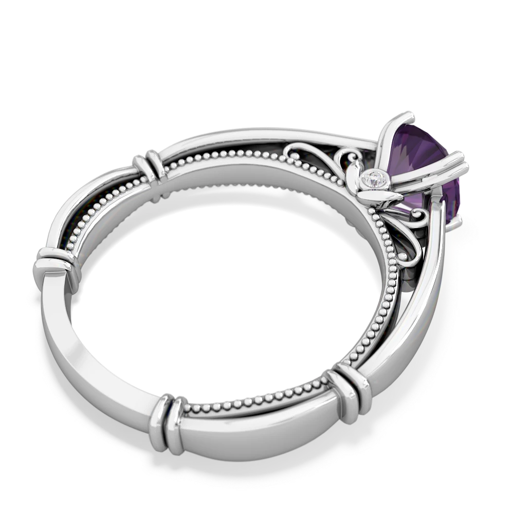 Amethyst Renaissance 14K White Gold ring R27806RD