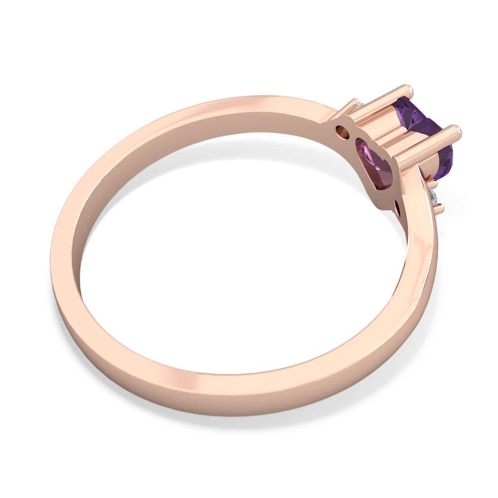 Amethyst Delicate Heart 14K Rose Gold ring R0203