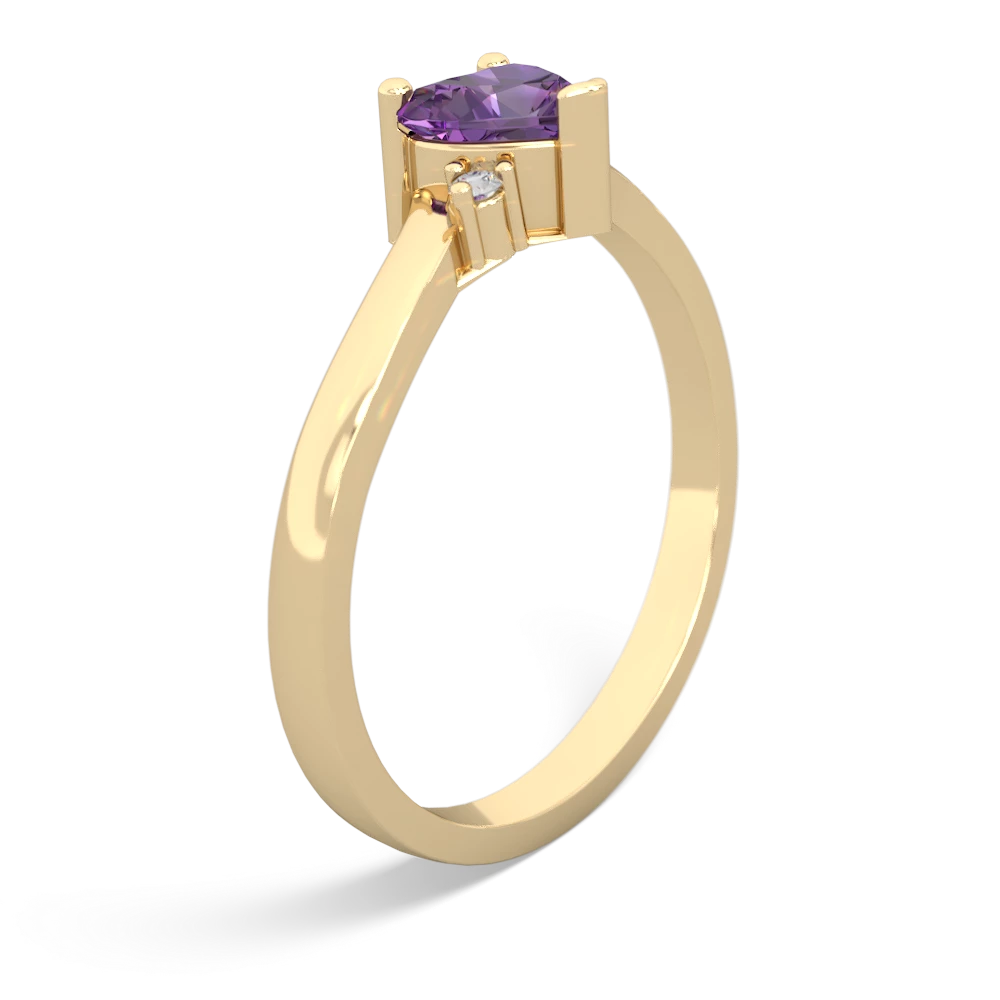 Amethyst Delicate Heart 14K Yellow Gold ring R0203
