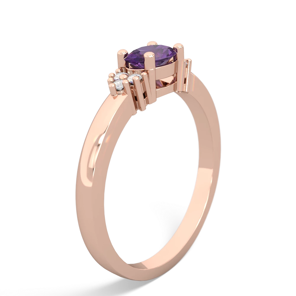 Amethyst Simply Elegant East-West 14K Rose Gold ring R2480