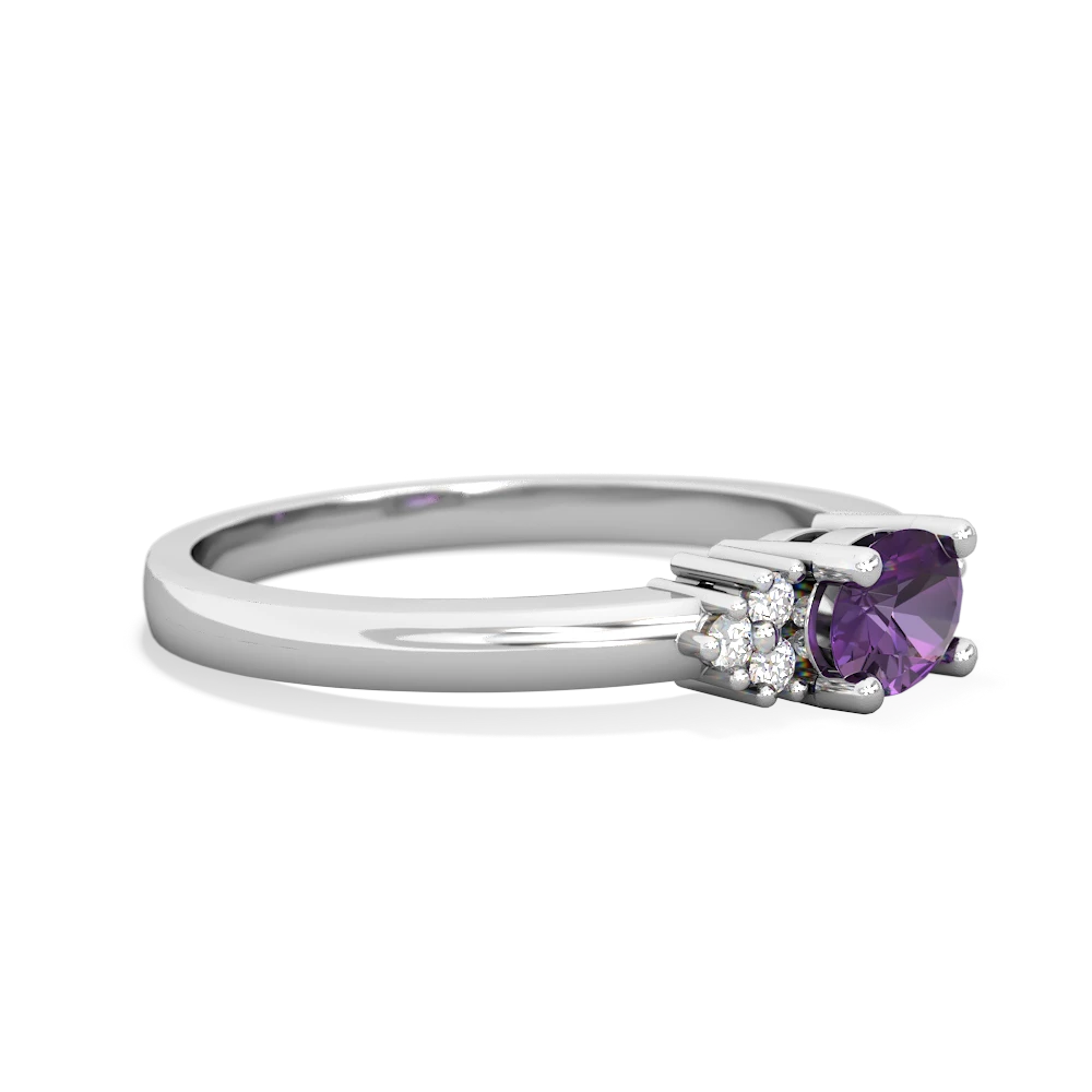 Amethyst Simply Elegant East-West 14K White Gold ring R2480