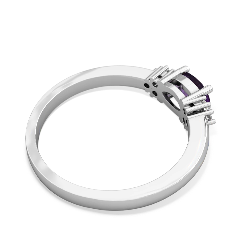 Amethyst Simply Elegant East-West 14K White Gold ring R2480