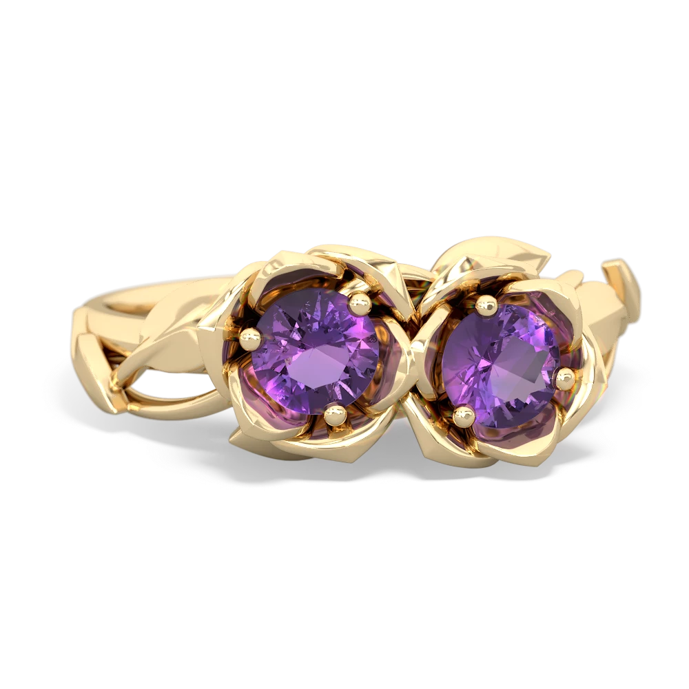 Amethyst Rose Garden 14K Yellow Gold ring R5510