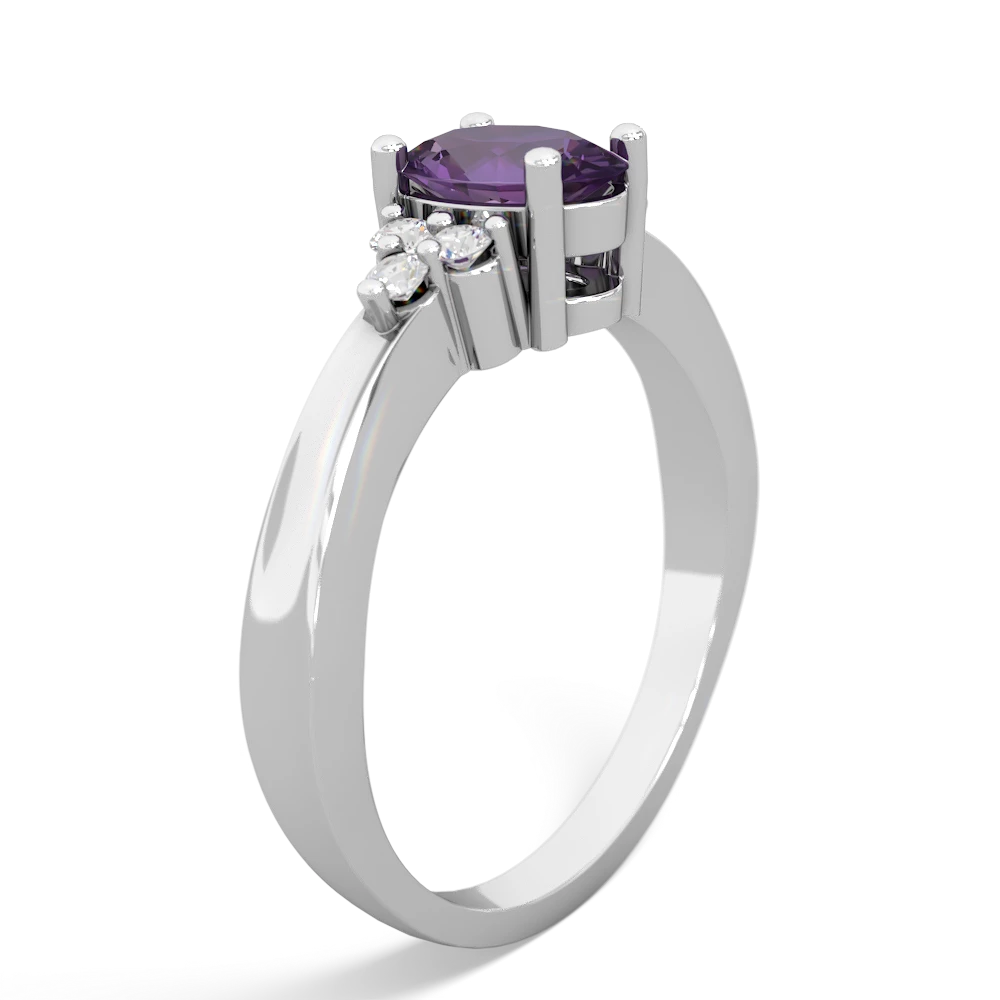 Amethyst Simply Elegant 14K White Gold ring R2113