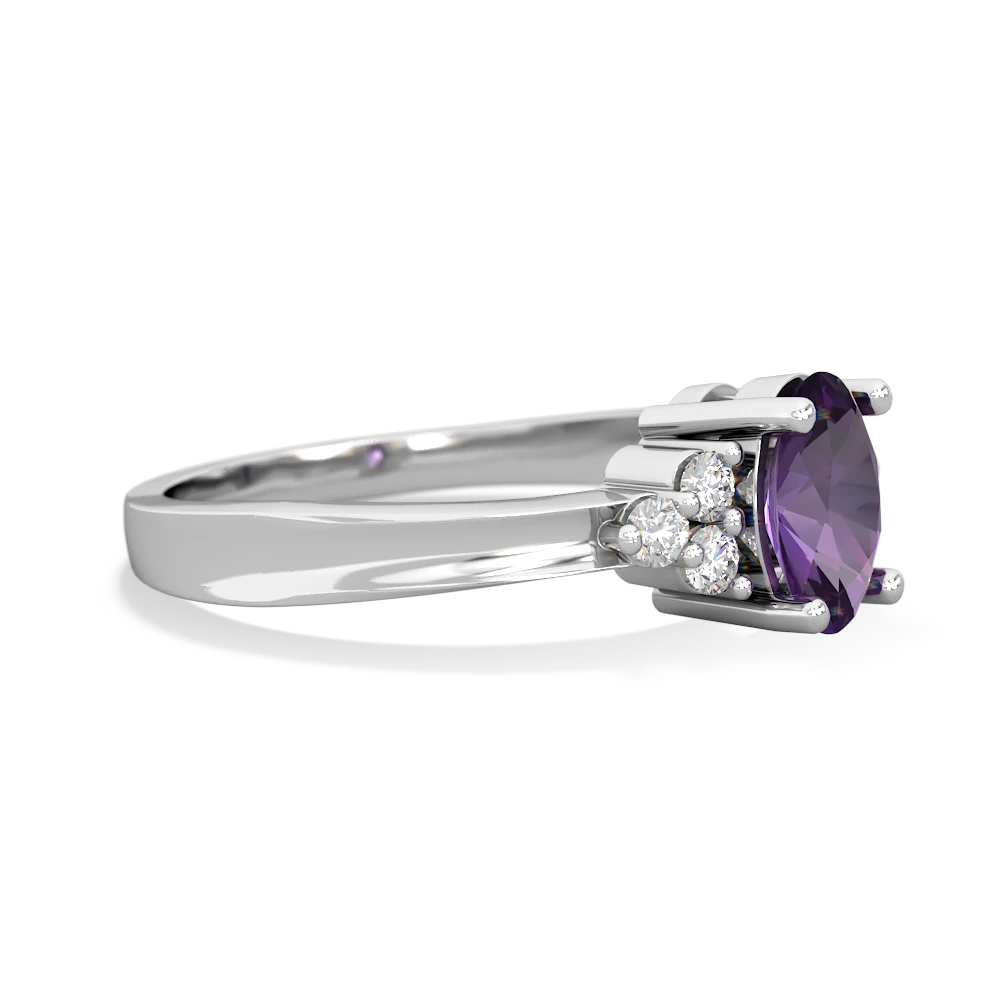 Amethyst Simply Elegant 14K White Gold ring R2113