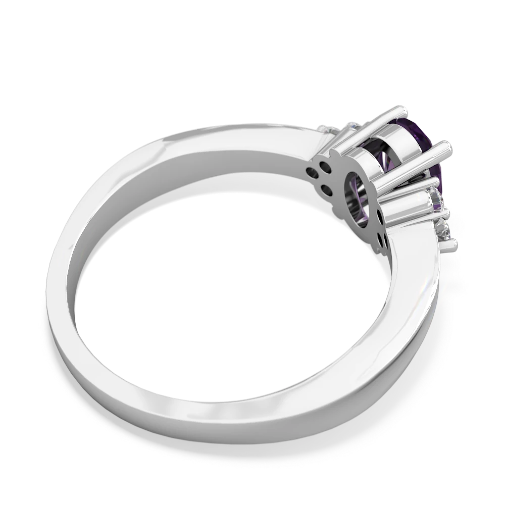 Amethyst Simply Elegant 14K White Gold ring R2113