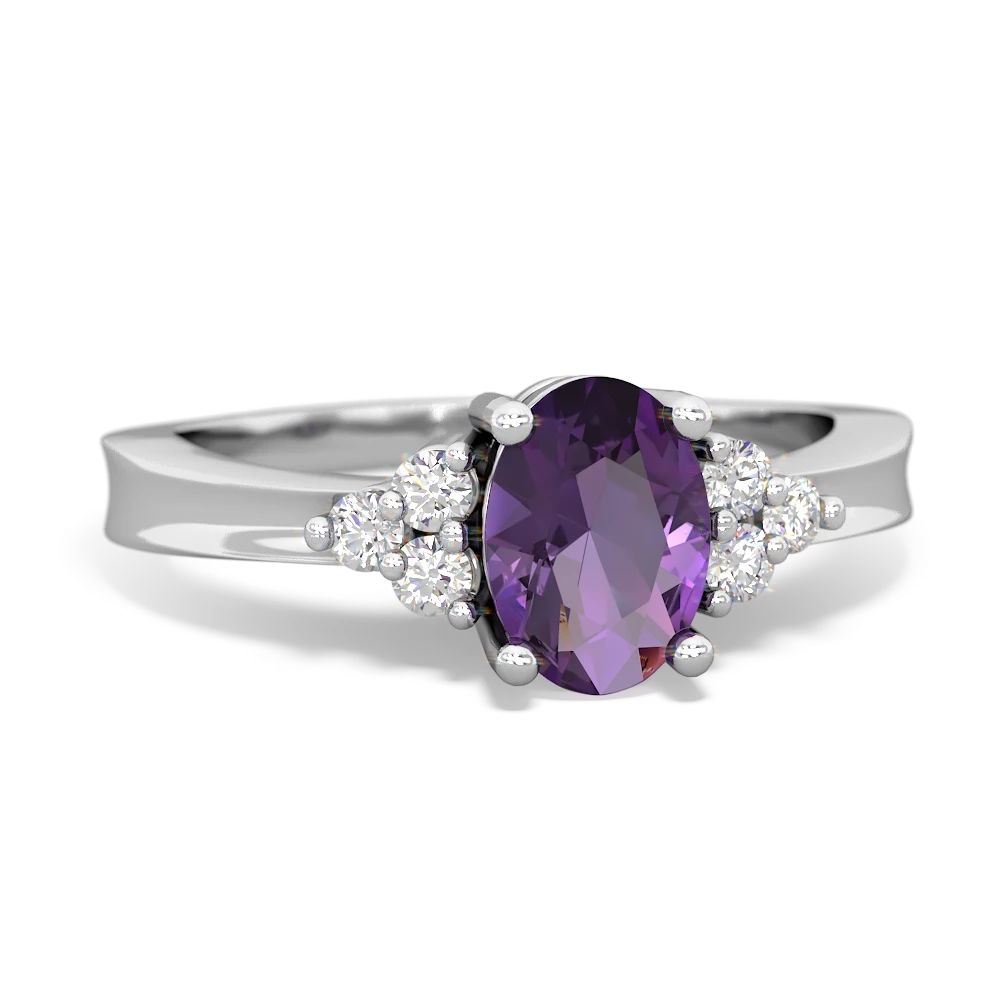 Amethyst Simply Elegant 14K White Gold ring R2113