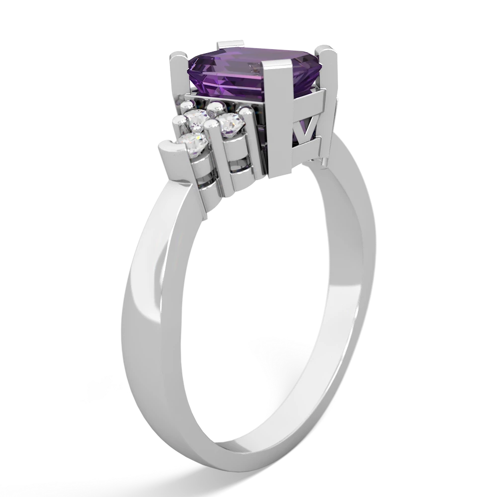 Amethyst Timeless Classic 14K White Gold ring R2591