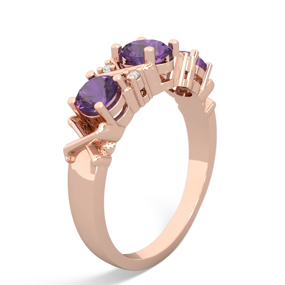 Amethyst Hugs And Kisses 14K Rose Gold ring R5016