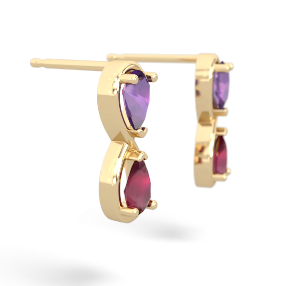 Amethyst Infinity 14K Yellow Gold earrings E5050