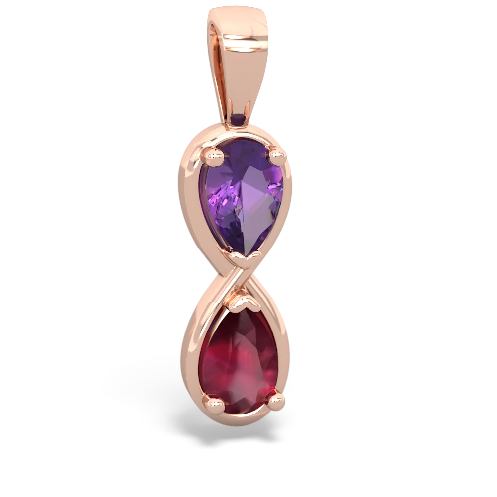 Amethyst Infinity 14K Rose Gold pendant P5050