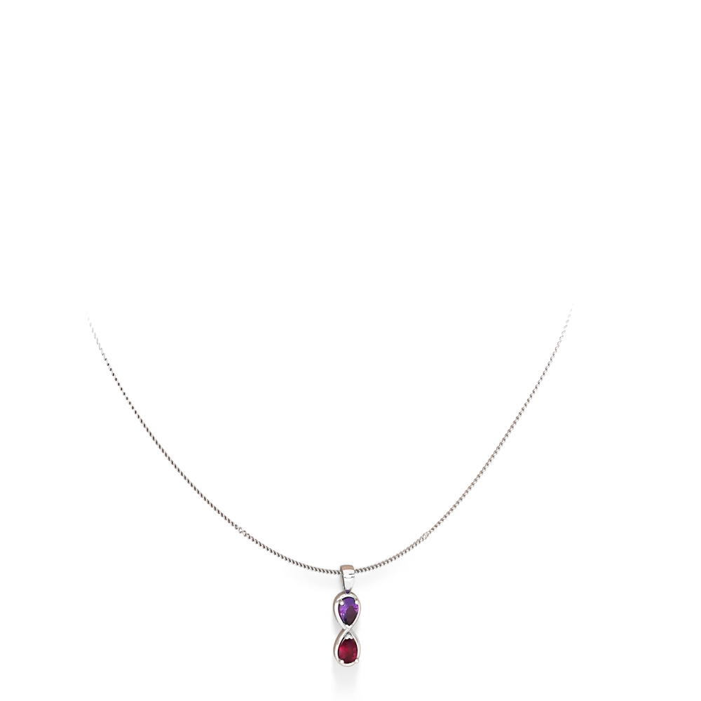 Amethyst Infinity 14K White Gold pendant P5050