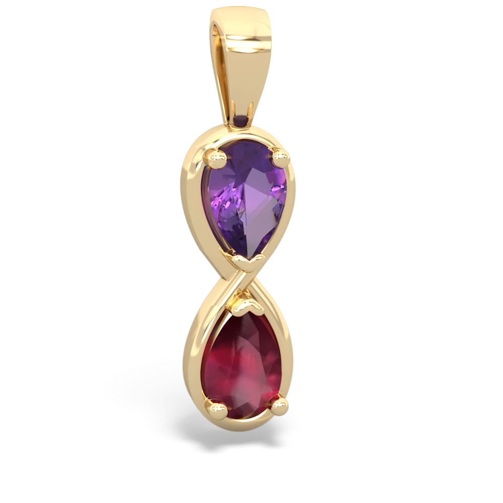 Amethyst Infinity 14K Yellow Gold pendant P5050