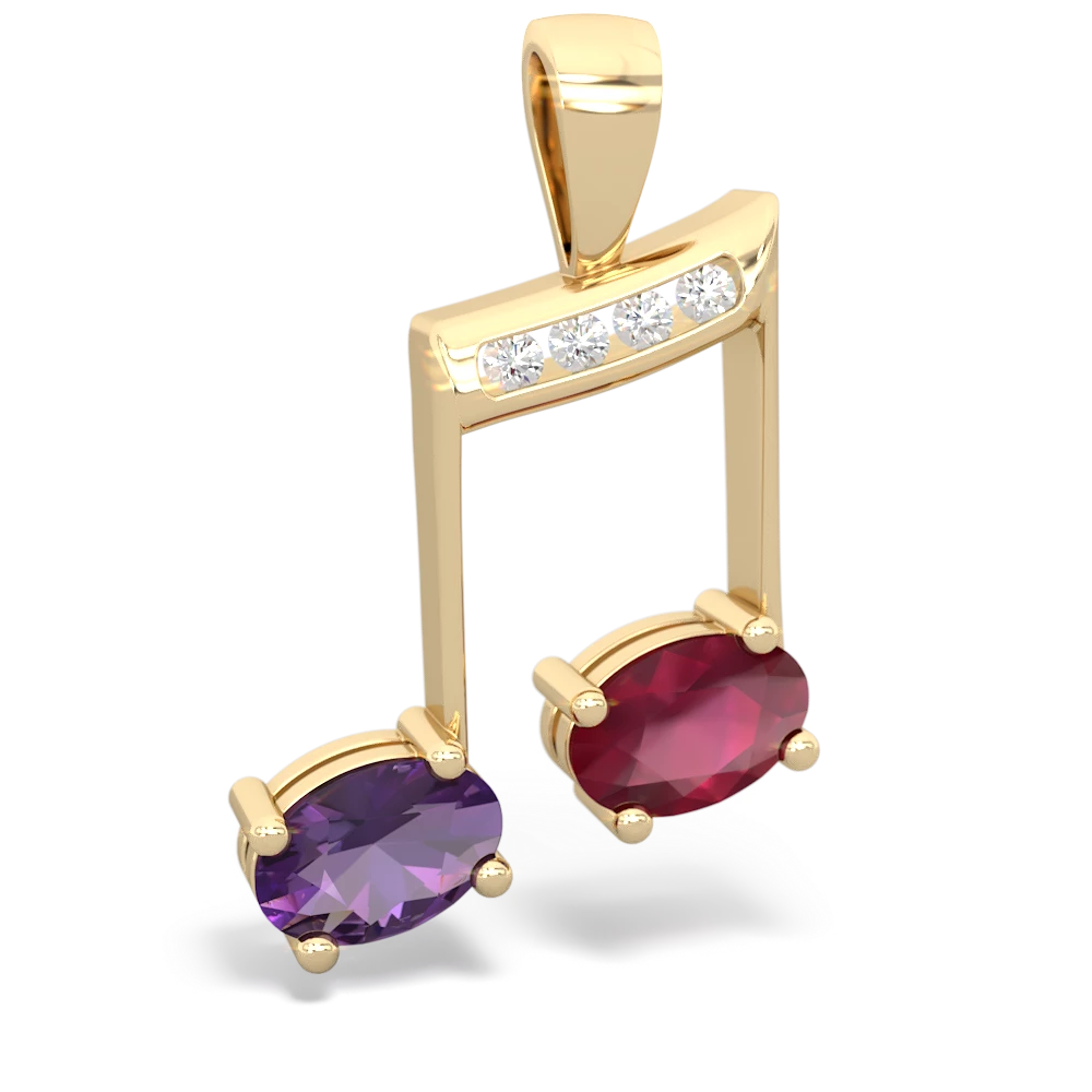 Amethyst Color Of Music 14K Yellow Gold pendant P3334