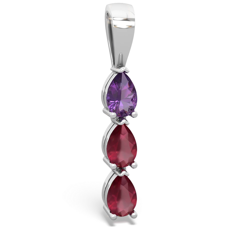 Amethyst Dew Drops 14K White Gold pendant P2251