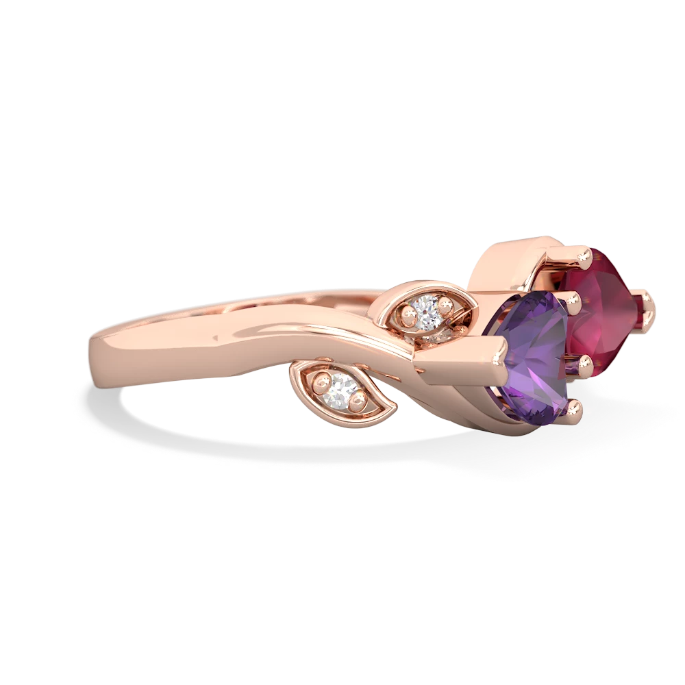 Amethyst Floral Elegance 14K Rose Gold ring R5790