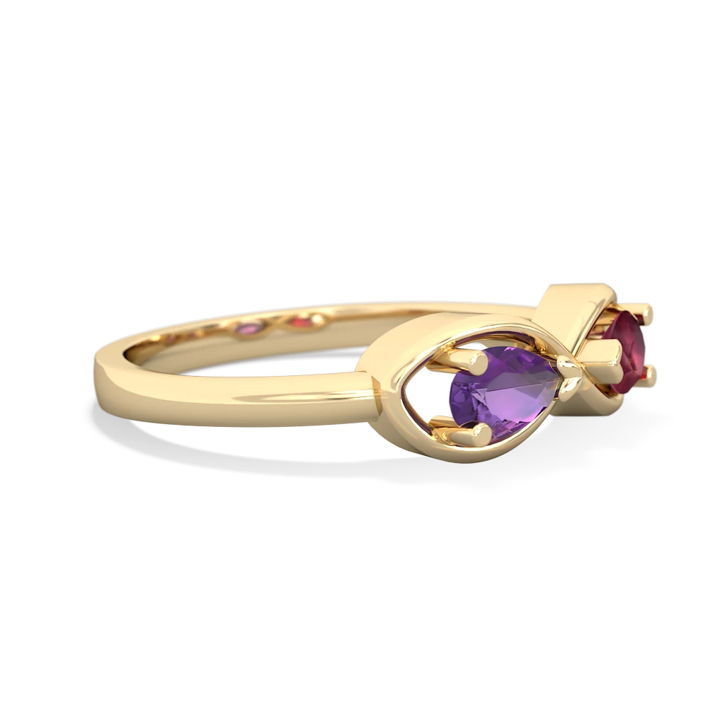 Amethyst Infinity 14K Yellow Gold ring R5050