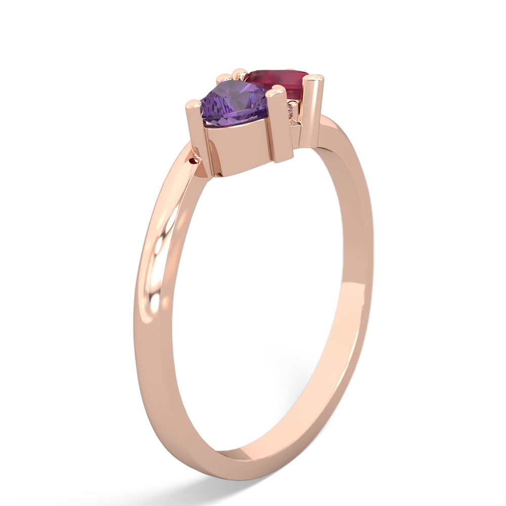 Amethyst Sweethearts 14K Rose Gold ring R5260