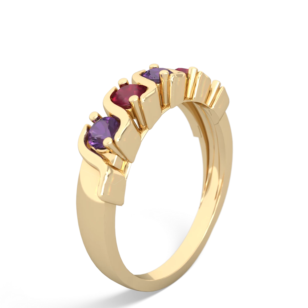 Amethyst Anniversary Band 14K Yellow Gold ring R2089