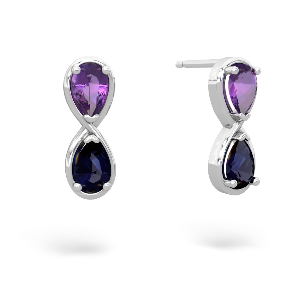 Amethyst Infinity 14K White Gold earrings E5050