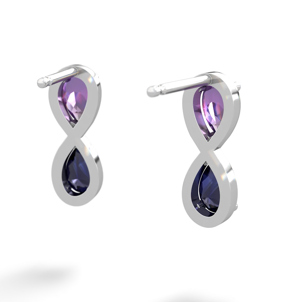 Amethyst Infinity 14K White Gold earrings E5050