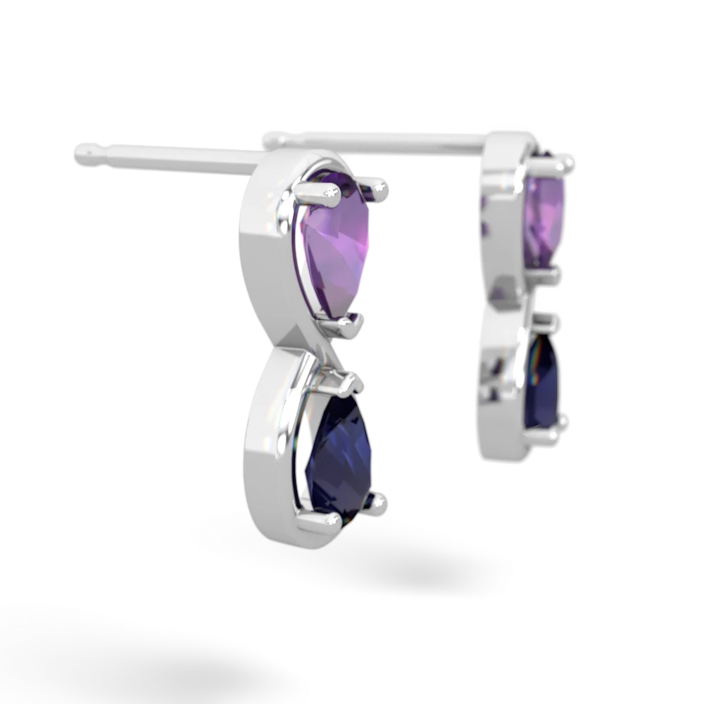 Amethyst Infinity 14K White Gold earrings E5050