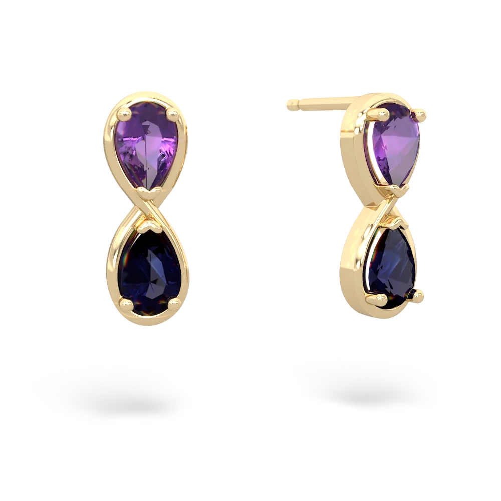 Amethyst Infinity 14K Yellow Gold earrings E5050