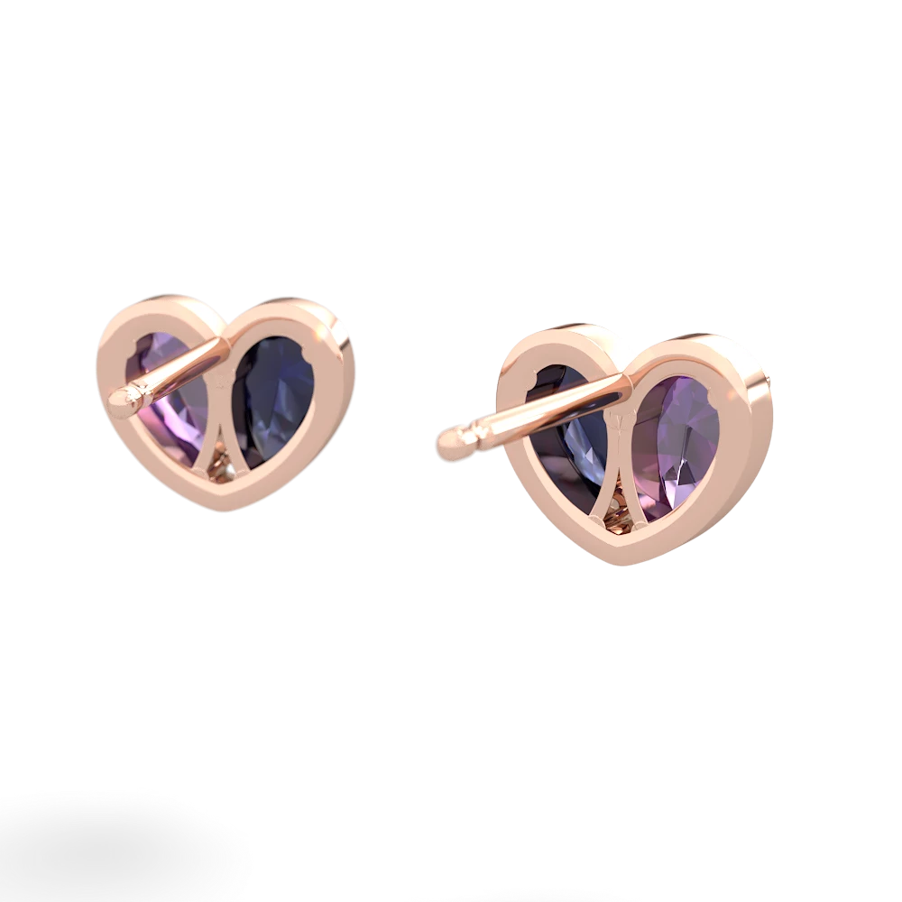 Amethyst 'Our Heart' 14K Rose Gold earrings E5072