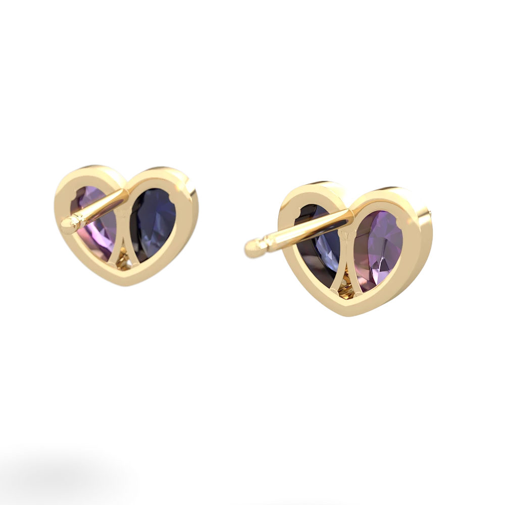 Amethyst 'Our Heart' 14K Yellow Gold earrings E5072