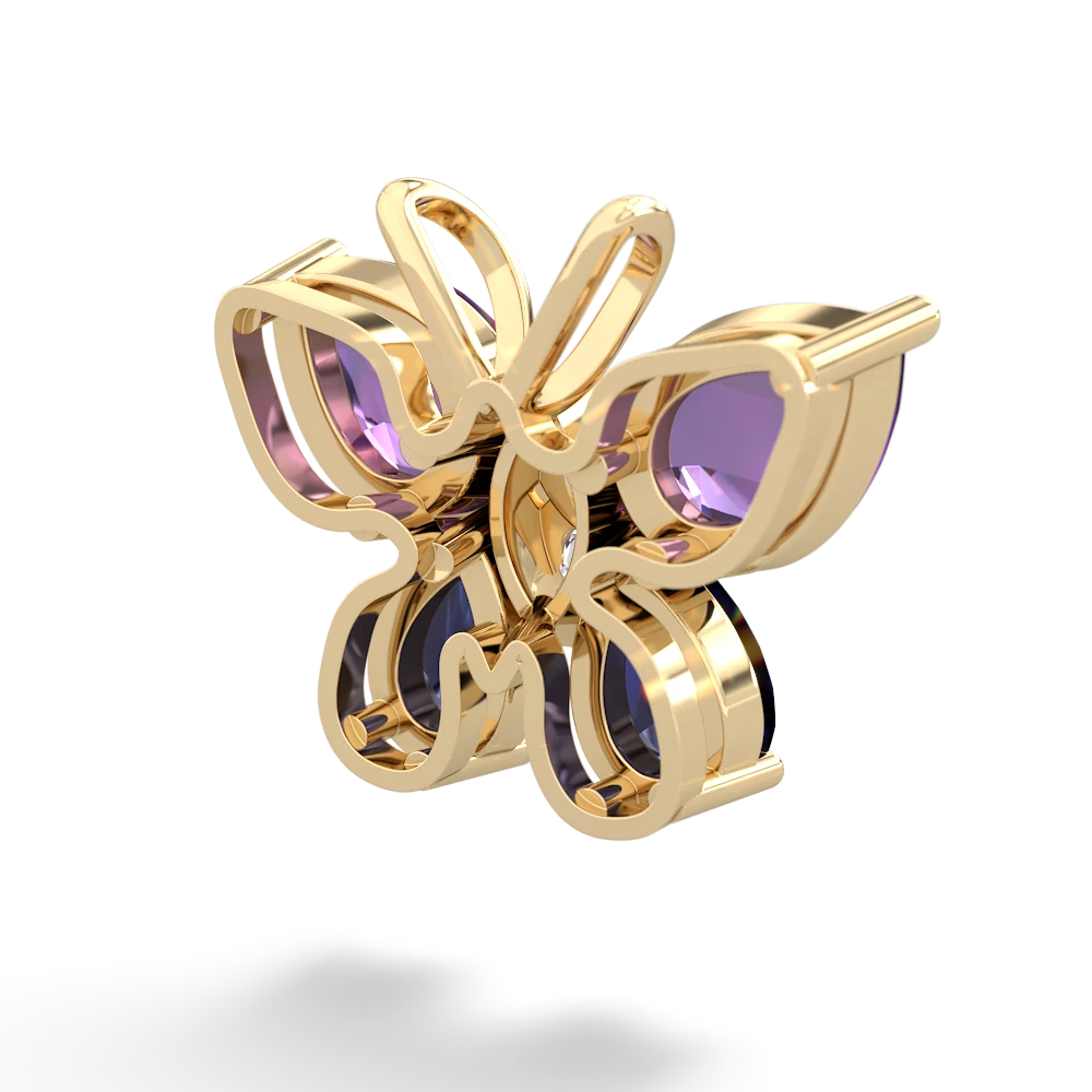 Amethyst Butterfly 14K Yellow Gold pendant P2215